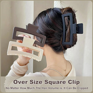Oversized Frosted Square Hair Clip