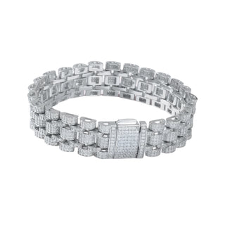 D VVS1 Full Moissanite 15mm Cuban Tennis Bracelet for Men