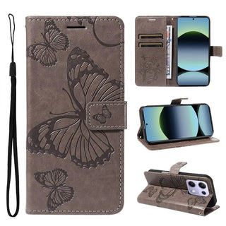 Butterfly PU Leather Wallet Case for iPhone