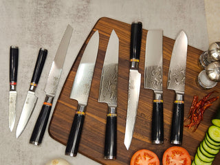 Tora Damascus 8-Piece Chef Knife Set: The Perfect Gift for Fathers, Men, and Home Chefs