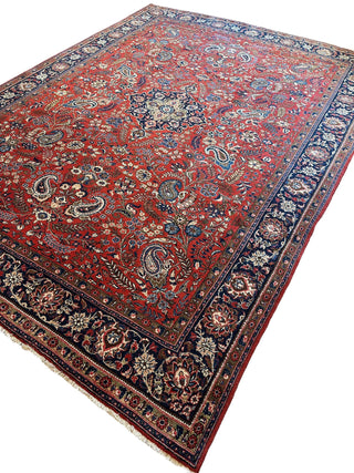 1940's Persian Yazd Area Rug 7’11” X 10’10″