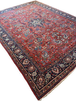 1940's Persian Yazd Area Rug 7’11” X 10’10″