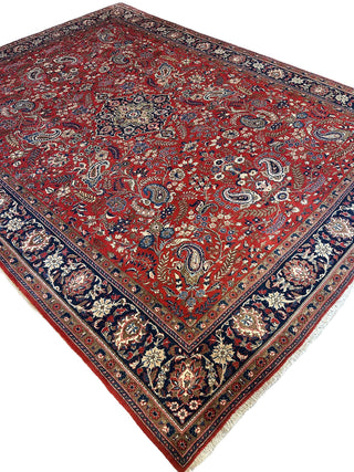 1940's Persian Yazd Area Rug 7’11” X 10’10″
