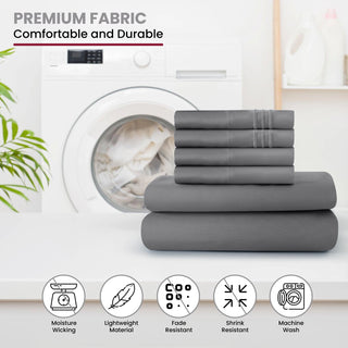 Lux Décor 6Pc Solid Sheet Set