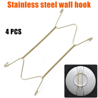 Set of 4 Plate Steel Hanger Spring Wall Mount