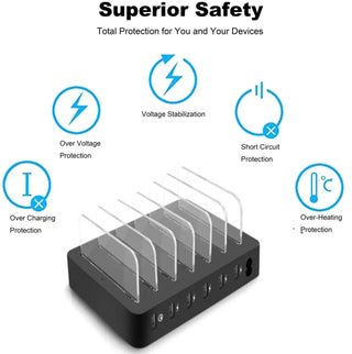 Multi USB Charger 6 Port Quick Charge QC 3.0 PD Fast Charger Station