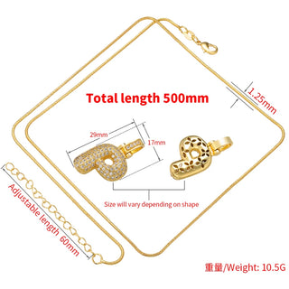 ZHUKOU Chunky Crystal Letter Necklace – Fat & Lovely Initial Pendant, Silver Brass Chain, Sparkling Alphabet Jewelry for Women