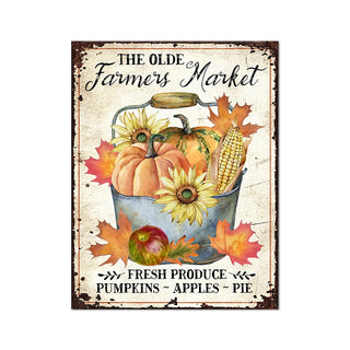 Country Farm Style Fall Pumpkin Retro Posters & Prints