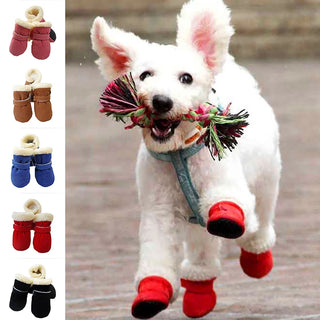 4pcs Small Dog Anti-slip Rain Snow Bootie