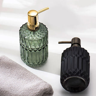 Large Ruffled Glass 400ML Manual Soap Dispenser