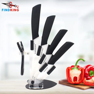 FINDKING Quality kitchen Ceramic Knife set with Acrylic Holder