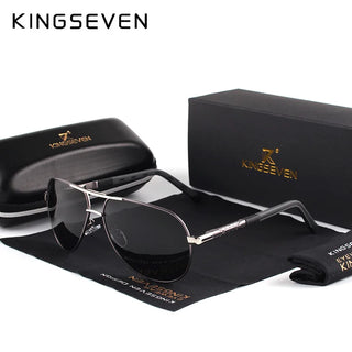 KINGSEVEN Men Vintage Aluminum Polarized Aviators Sunglasses