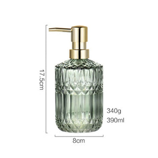 Large Ruffled Glass 400ML Manual Soap Dispenser