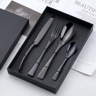 4 PCS Flatware Box Cutlery Stainless Steel Dinnerware Set