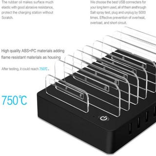 Multi USB Charger 6 Port Quick Charge QC 3.0 PD Fast Charger Station