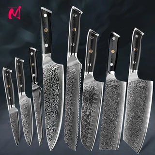 VG10 67 Layer Steel Damascus Kitchen Knife Set