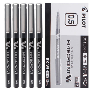 12pcs  Pilot V5 Hi Tecpoint Straight Liquid Roller Pen