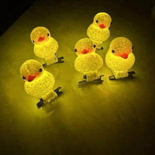 Cute Luminous Yellow Duck Hairpin, Cartoon Duck Side Clip Handmade Lightweight Hair Accessory for Women, Girls, Kids, Night Markets, Parties, and Casual Outfits