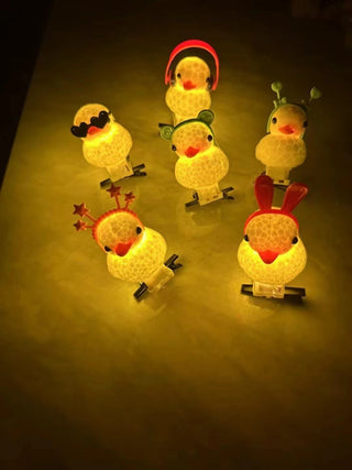 Cute Luminous Yellow Duck Hairpin, Cartoon Duck Side Clip Handmade Lightweight Hair Accessory for Women, Girls, Kids, Night Markets, Parties, and Casual Outfits