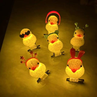 Cute Luminous Yellow Duck Hairpin, Cartoon Duck Side Clip Handmade Lightweight Hair Accessory for Women, Girls, Kids, Night Markets, Parties, and Casual Outfits