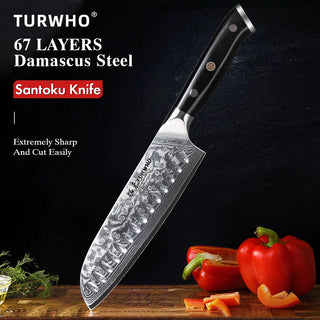 TURWHO 7" Japanese Style Santoku Knife