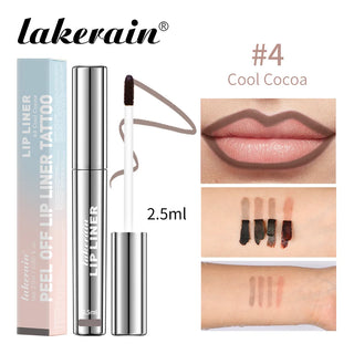 Peel-Off Lip Liner Stain, Waterproof Long-Lasting Matte Lip Tint with Tear-Off Film Finish for Smudge-Resistant Lip Contour