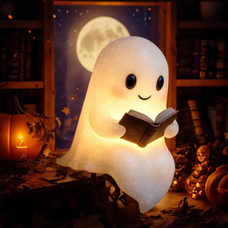 LED Ghost Reading Book Lamp – Cute Halloween Ghost Night Light