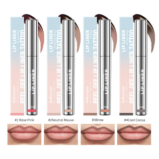 Peel-Off Lip Liner Stain, Waterproof Long-Lasting Matte Lip Tint with Tear-Off Film Finish for Smudge-Resistant Lip Contour