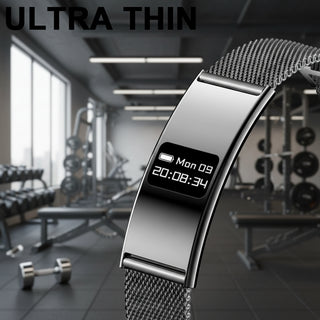 Ultra Thin Smart Fitness Bracelet – Heart Rate, Sleep & Activity Tracker Watch Compatible with Android & iOS