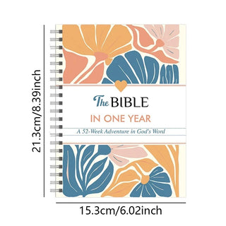 Bible In A Year Spiral Study Guide – 52 Week Women’s Devotional Journal (A5)
