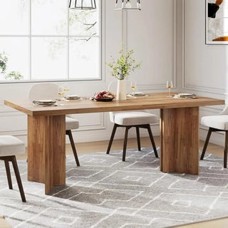 63-inch Dining for 4-6, Farmhouse Table with Large Tabletop