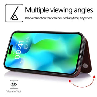 PU Leather Wallet iPhone Case with Card Slots, Magnetic Flip Cover, Stand Holder, Shockproof TPU Shell for iPhone 16E 16 15 14 13 12 11 SE XR X 8 7 Series