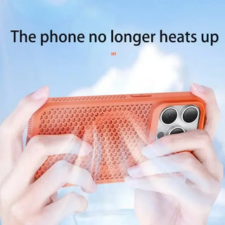 Honeycomb Cooling Magnetic iPhone Case – Breathable Heat-Dissipation Hard Cover for MagSafe