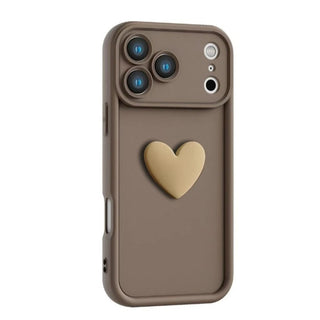 Luxury Cute 3D Love Heart Soft iPhone Case, Full Coverage Shockproof Matte Candy Phone Cover
