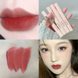 CACE Pink Party Lip Makeup Gift Set- 6-Piece Lip Kit with Silver Necklace
