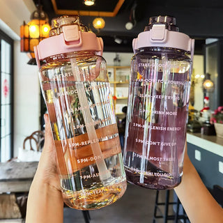 2L Large Capacity Sports Water Bottle with Straw