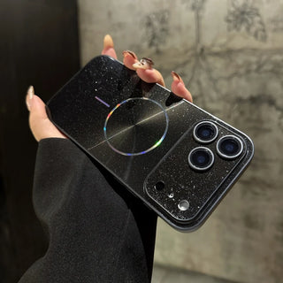 Magnetic Glitter Aurora iPhone Case – MagSafe-Compatible Glossy Shockproof Cover with Full Camera Protection