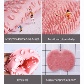 Exfoliating Foot Brush & Back Scrubber with Suction Cups - Deep Cleansing Shower Foot Massager