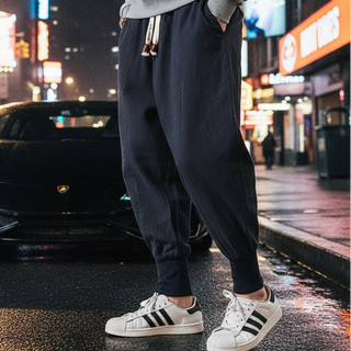 Men’s Linen Harem Pants – Oversized Casual