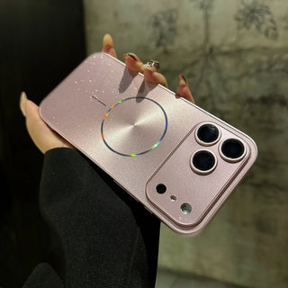 Magnetic Glitter Aurora iPhone Case – MagSafe-Compatible Glossy Shockproof Cover with Full Camera Protection