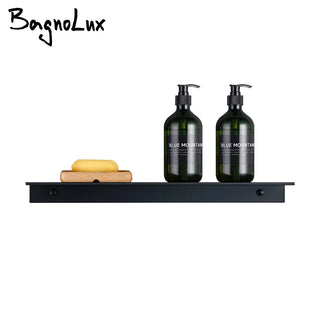 Bagnolux Black Aluminum Alloy Wall-Mounted Shower Organizer Shelf