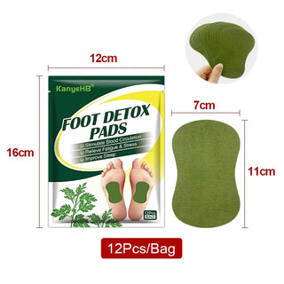 12 Pads/ Natural Herbal Wormwood Artemisia Feet Detox Foot Patches