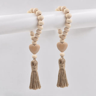 RusticCharm Wood Bead Garland