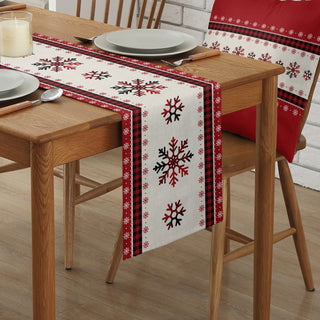 2024 Christmas Snowflake Linen Dining Table Runners