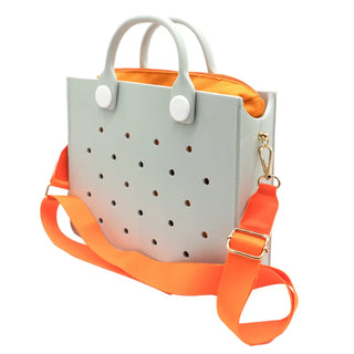 Compact EVA Shoulder Bag – Waterproof Tote & Handbag with Charm Holes