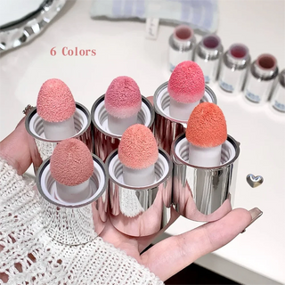 Air Cushion Blush Stick, Natural Dewy Face Rouge with Sponge Applicator, Long-Lasting Lip & Cheek Tint, Easy-Blend Makeup Stick