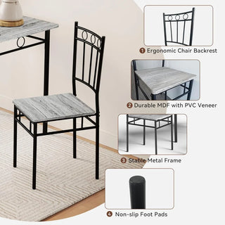 Kitchen Dining Table Set for 4 – 5-Piece Rectangular Dining Room Set with 4 Chairs