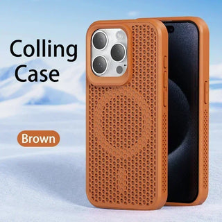 Honeycomb Cooling Magnetic iPhone Case – Breathable Heat-Dissipation Hard Cover for MagSafe