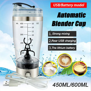 450/600ml  Electric Portable Protein Powder Shaker Bottle Mixer