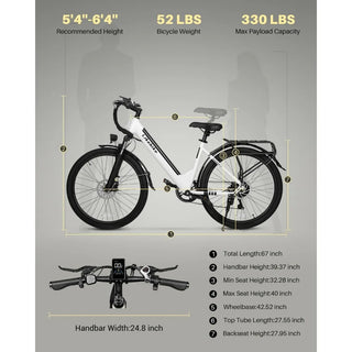 26" Electric Bike for Adults, UL 2849 Certified,